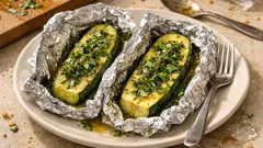 Courgettes aux herbes en papillote au barbecue : fondantes, sans dessécher