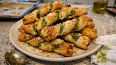 Torsades feuilletées pesto-parmesan : l’apéro croustillant prêt en 10 minutes