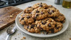 Biscuits avoine-dattes-chocolat : moelleux au centre, croustillants sur les bords