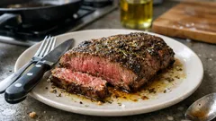 Steak grillé à la marinade express (huile d’olive et herbes de Provence) : tendre à coup sûr