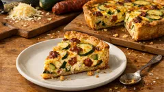 Quiche courgette-chorizo : croustillante, fondante et facile à préparer