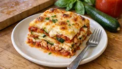 Lasagnes courgettes, tomate et poulet : légères, fondantes et bien gratinées
