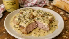 Médaillons de filet mignon à la moutarde de Dijon et fromage frais, prêts en 25 min