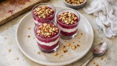 Verrines betterave–chèvre frais à la noisette : l’apéro facile et très frais