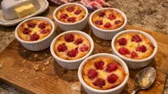 Mini clafoutis aux framboises : des petits flans moelleux prêts en 30 minutes