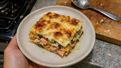 Lasagnes au saumon poché : une béchamel lisse pour un gratin tout en douceur