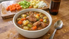 Mijoté de porc à la bière et aux légumes à la mijoteuse : tendre, parfumé, sans effort