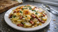 Munster coiffé : le gratin de pommes de terre au riesling, simple et réconfortant