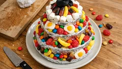 Gâteau de bonbons maison : une pièce montée d’anniversaire sans cuisson, facile à monter